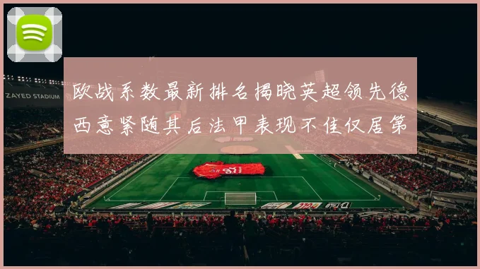 欧战系数最新排名揭晓英超领先德西意紧随其后法甲表现不佳仅居第八